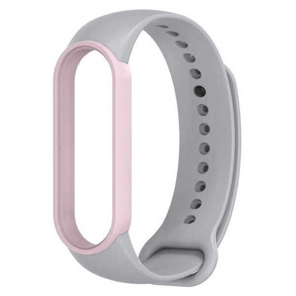 

Ремешок MiJobs Double Color для Xiaomi Mi Band 5 Grey Pink