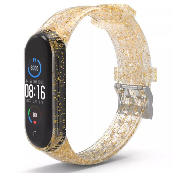 

Ремешок с блестками Glitter Strap для Xiaomi Mi Band 5 Gold