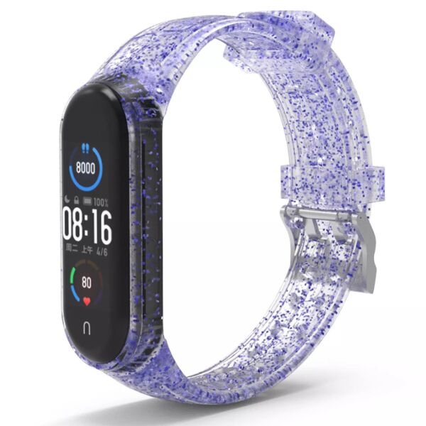 

Ремешок с блестками Glitter Strap для Xiaomi Mi Band 5 Blue