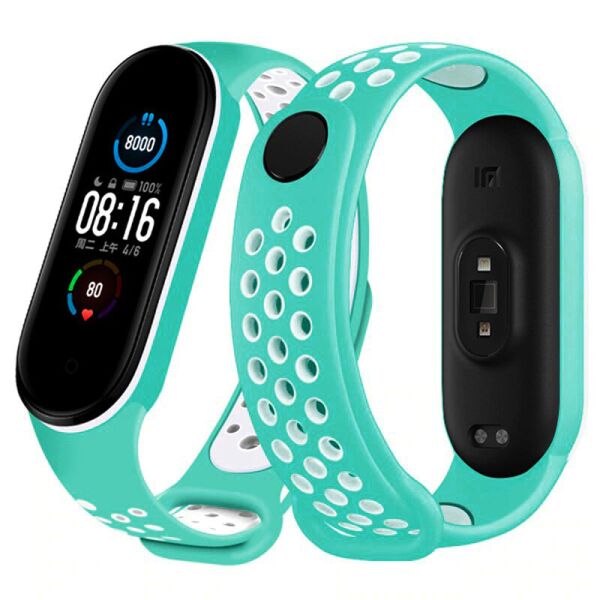 

Ремешок Double Color Strap для Xiaomi Mi Band 5 Green-White
