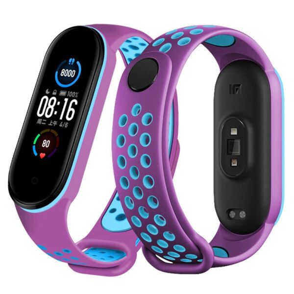 

Ремешок Double Color Strap для Xiaomi Mi Band 5 Purple-Blue
