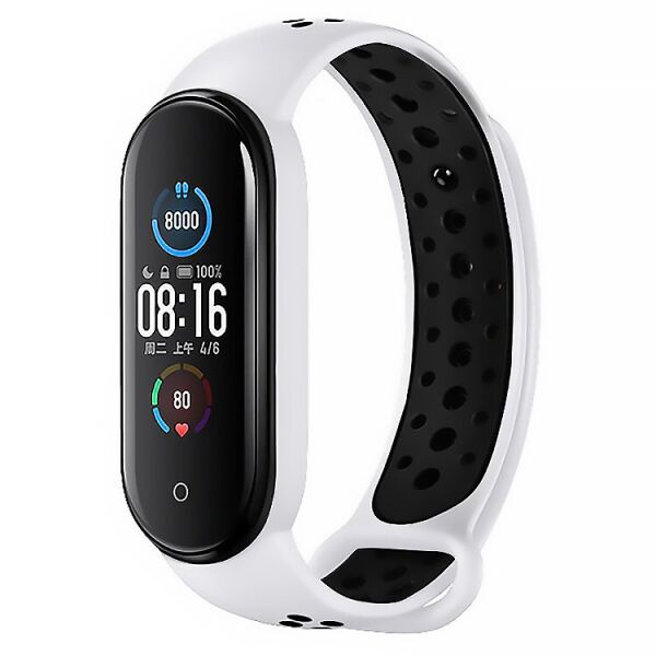 

Ремешок Double Color Strap для Xiaomi Mi Band 5 White-Black