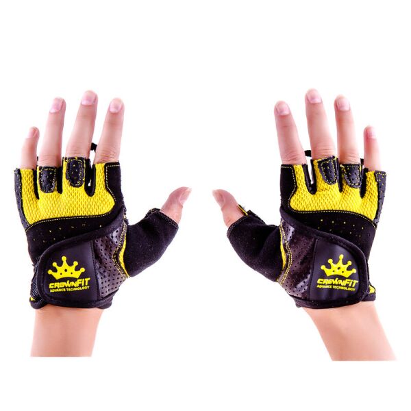 

Перчатки вело, фитнес CrownFit Grippy Nap, размер S, черно-желтые, RX-04S