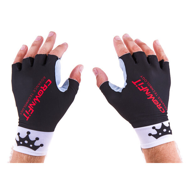 

Перчатки для вело и фитнеса CrownFit, Lycra и Amara, бело-черные, RX-07S