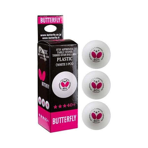 

Шарики для настольного тенниса Butterfly, 3 шт, белый, BB-340P