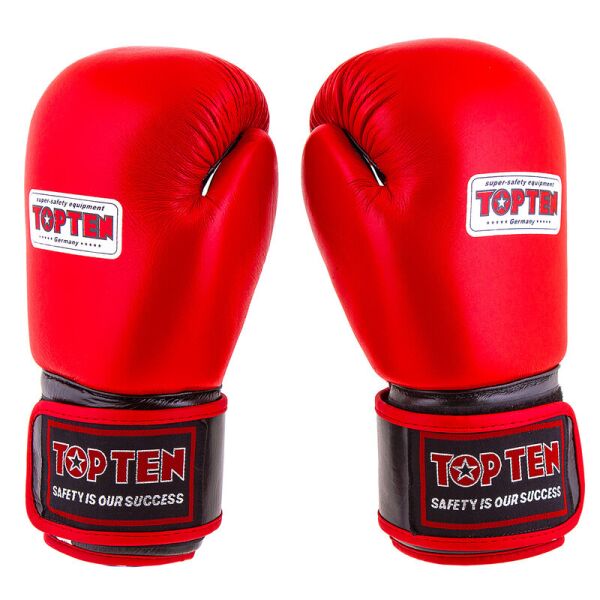 

Боксерские перчатки TopTen, кожа, 10oz красный, TT025-10R