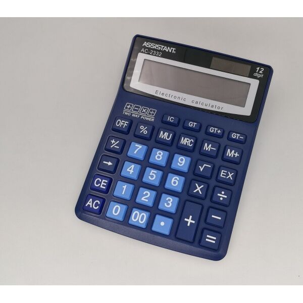 

Калькулятор ASSISTANT АС-2332 dark blue 12 разрядов