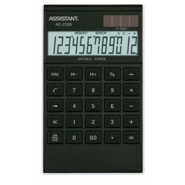 

Калькулятор ASSISTANT АС-2326 black/silver 12 разрядов