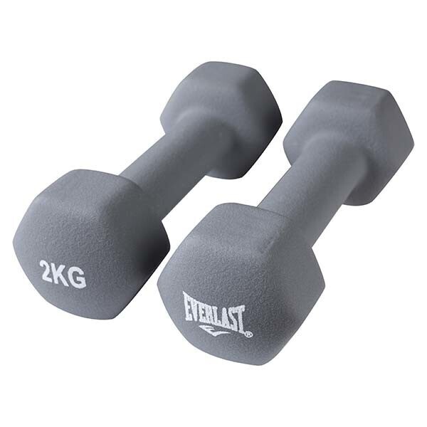 

Гантели Everlast, 2кг х 2 шт, серые неоприновые