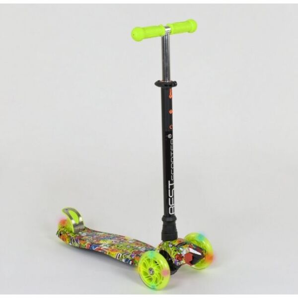 

Самокат трехколесный Best Scooter Maxi А 25534 / 779-1332, светящиеся PU колеса Желтый