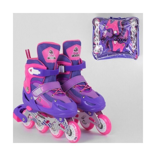 

Роликовые коньки Ролики , колеса PVC, светятся,40005-М Best Roller размер 34-37 Фиолетовый BF