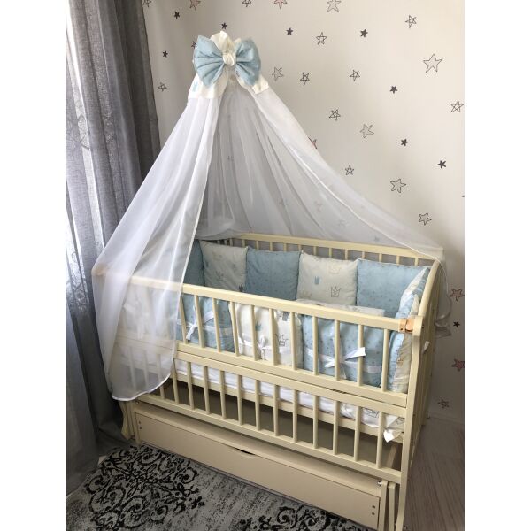 

Комплект постельного белья Baby Comfort Glitter голубой 7 элементов