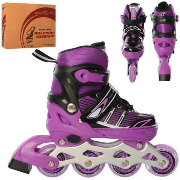 

Детские раздвижные ролики Profi Roller Skates Flex Фиолетовый 31-34 размер на шнуровке