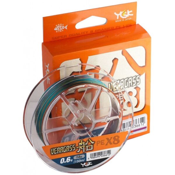 

Шнур YGK Veragass Fune X8 100m (мультиколор) #0.6/0.128mm 14lb/5.2kg
