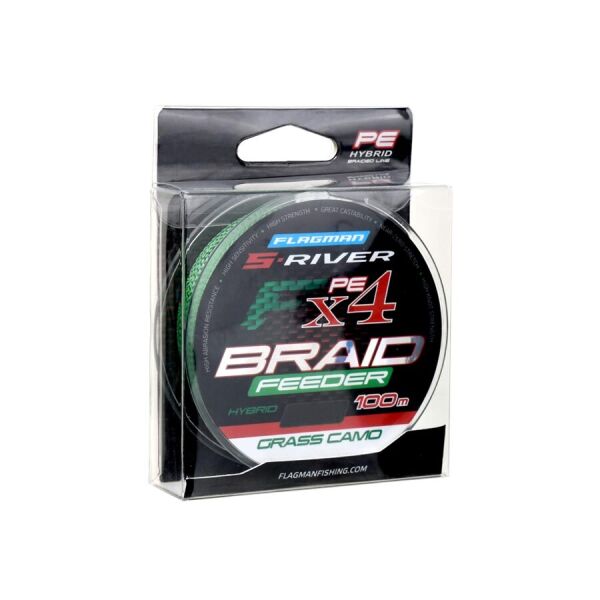 

Шнур S-RIVER FEEDER BRAID PE Hybrid Х4 Grass Caмo 0.14мм 8.2kg 100м (SRFB014)