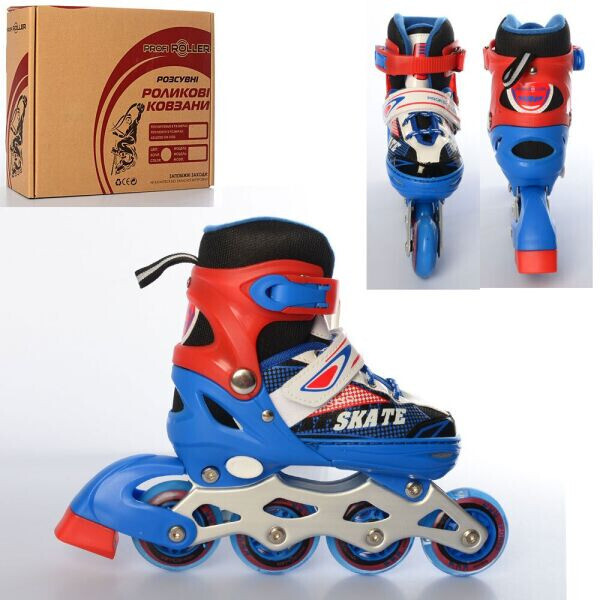 

Детские раздвижные роликовые коньки Profi Roller Skates Blue Orange 31-34 размер