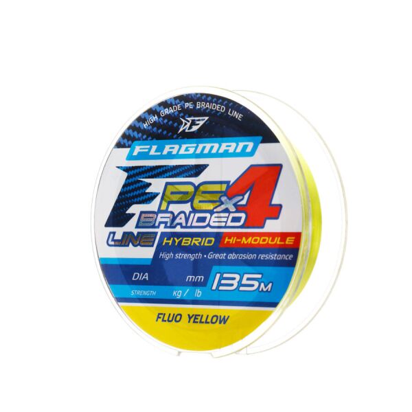 

Шнур Flagмan PE Hybrid F4 135м / 0.06мм / 2.7кг / 6Lb FluoYellow (27135-006)