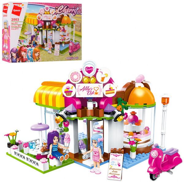 

Детский игровой конструктор Qman Cherry Abby's Cafe Кафе Эбби 260+ деталей