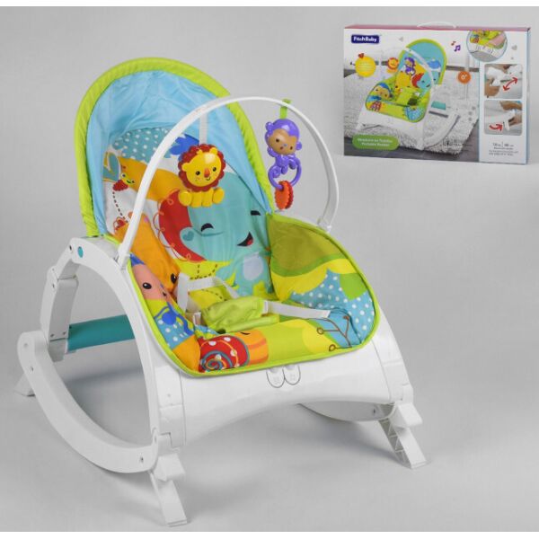 

Детский шезлонг-качалка 2 в 1 FitchBaby 88954, 0-18 кг, вибрация и мелодия