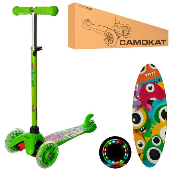 

Детский трехколесный самокат iTrike Scooter BB 3-040-GR MINI Зеленый со светящимися колесами