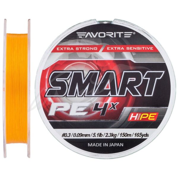

Шнур Favorite Smart PE 4x 150м (оранж.) #3.0/0.296мм 15.5кг 35lb (1693-10-22)