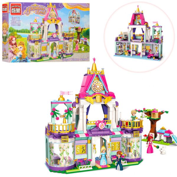 

Детский конструктор Enlighten Красочный замок с фигурками 628 деталей