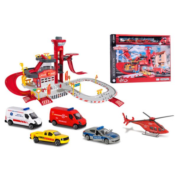 

Игровой набор Спасательная станция с 5 машинками Majorette BR86923