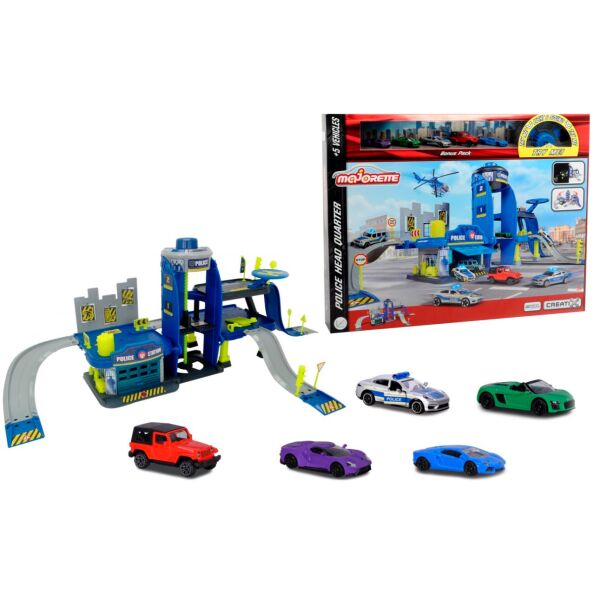 

Игровой набор Креатикс. Полиция с 5 машинками Majorette BR86921