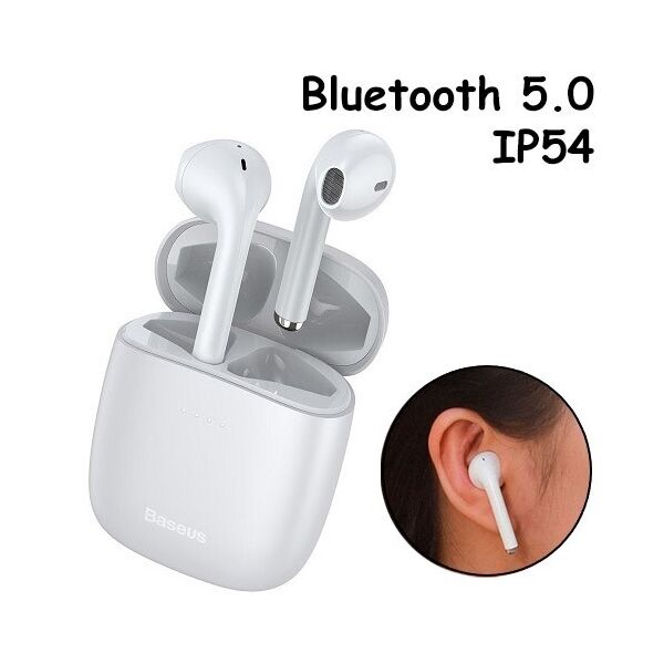 

Наушники Baseus Encok W04 Белые беспроводные, гарнитура с кейсом Bluetooth
