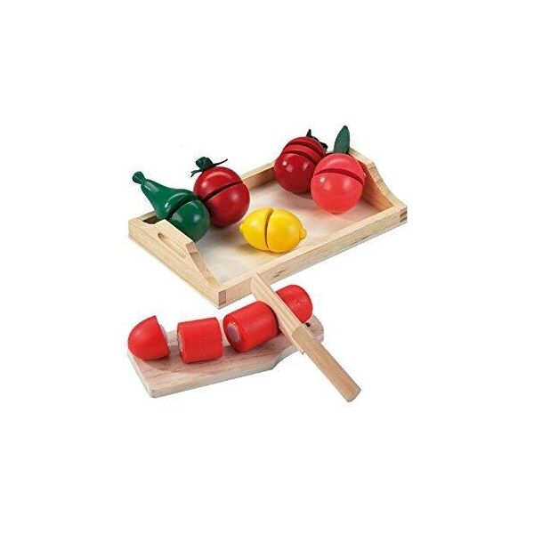 

Деревянный поднос с деревянными фруктами, овощами Happy people BR33636