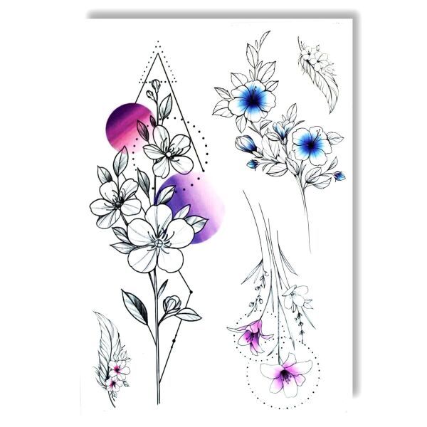 

Временное Тату tattooshka Геометрические цветы (TH-722)