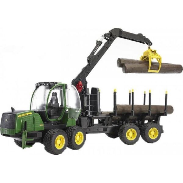 

Трактор BRUDER с системой захвата John Deere с прицепом и бревнами (02133)