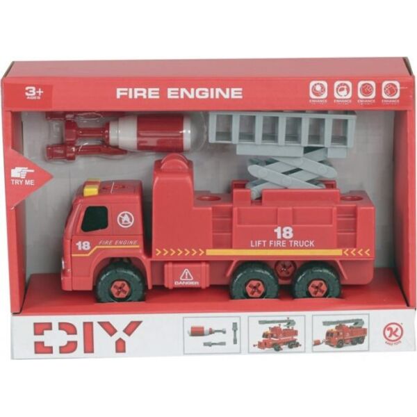 

Пожарная машина KAILE TOYS с подъемником, разборная модель с отверткой (KL802-2)