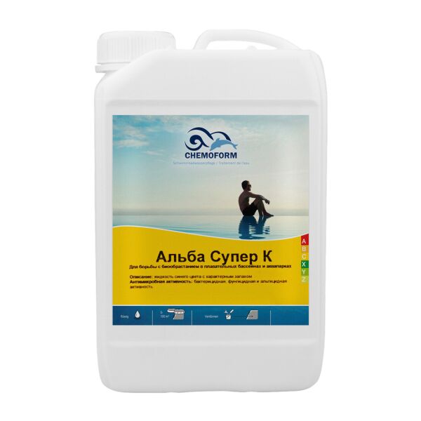 

Непенящийся немецкий альгицид Альба Супер К 3 литра.Средство против водорослей в бассейне, Chemoform, Германия