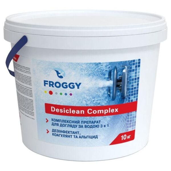 

Хлорные таблетки 3 в 1 Froggy Desiclean Complex для длительной дезинфекции бассейна, 10 кг