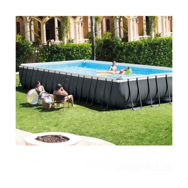 

Каркасный бассейн Intex Ultra Frame Pool 26378 (975*488*132 см, емкость 54 300л)