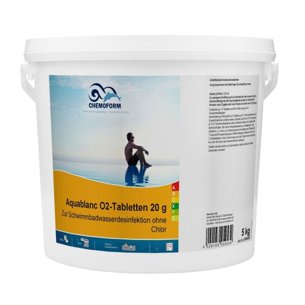 

Кислород в таблетках для дезинфекции воды в бассейне Aqua Blanc O2 Chemoform Германия, 5 кг