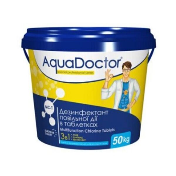

Дезинфектант 3 в 1 на основе хлора AquaDoctor MC-T, 50 кг (таблетки по 20 г)