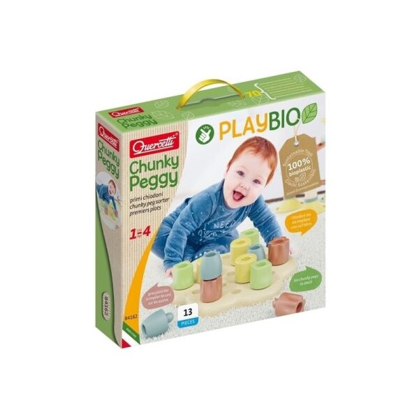 

Головоломка Quercetti Мозаика Play Bio: Геометрия Макси Chunky Peggy, большие фишки (21 шт.) + досточка