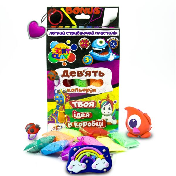

Набор легкого прыгающего пластилина 9 цветов Неон(70045)
