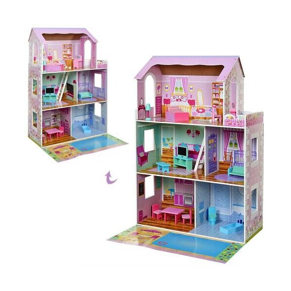 

Деревянная игрушка Домик 3 этажа, 75*116*30см, мебель(MD2670)