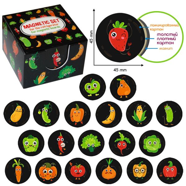 

Набор магнитов «Funny fruits and vegetables» Magdum(ML4031-52EN)