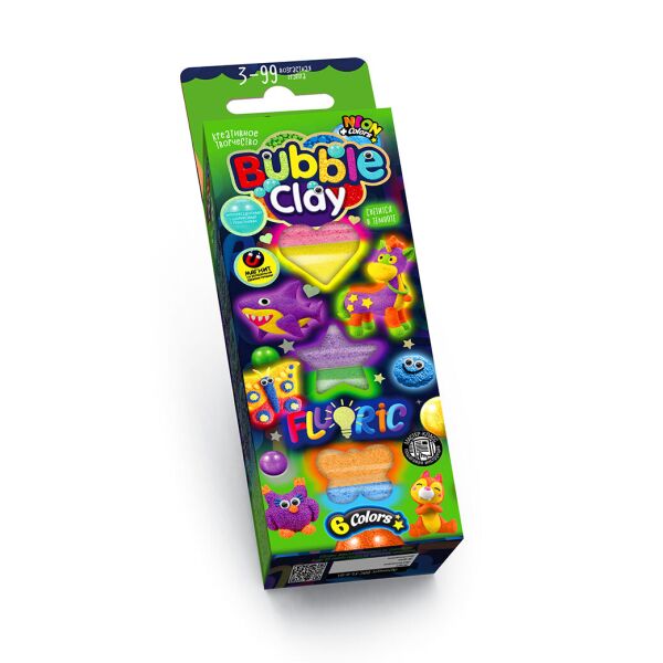 

Шариковый пластилин «BUBBLE CLAY Fluoric», 6 цветов(BBC-FL-6-01,02)