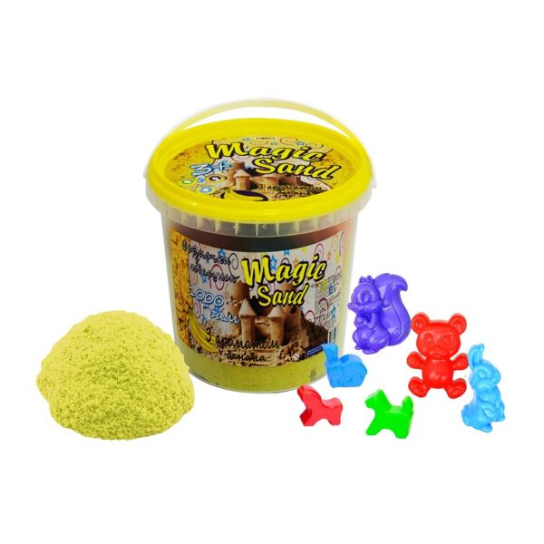 

Кинетический песок Magik sand, 1кг, желтый, с ар.банана(372-12S)