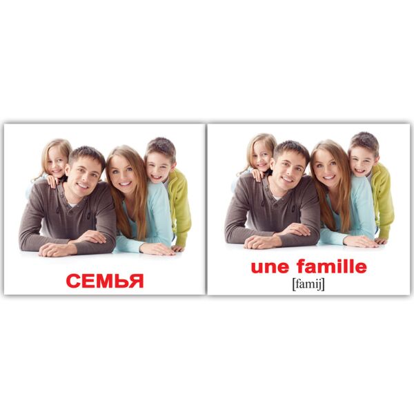 

Карточки мини русско-французские Семья/Famille 20 карт.(094101)