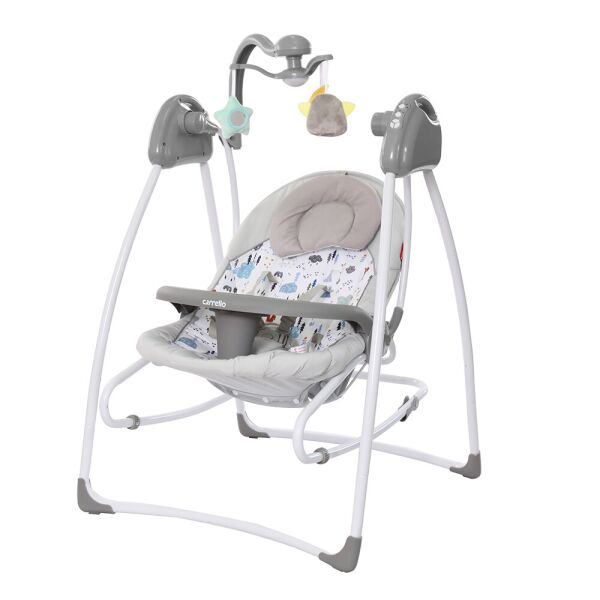 

Кресло-качалка CARRELLO Grazia CRL-7502 Lovely Grey со съемным столиком + мягкий вкладыш и мобиль с игрушками