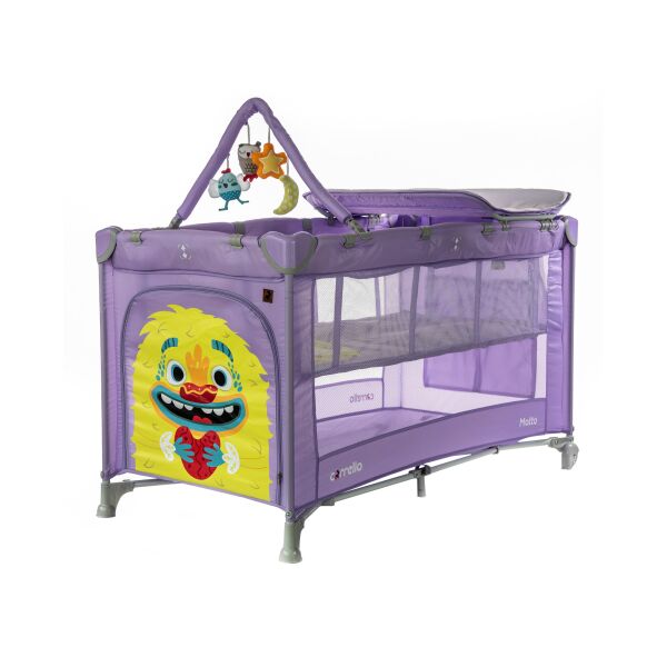 Акція на Манеж CARRELLO Molto CRL-11604 Orchid Purple с пеленальным столиком и матрасом + дуга и 4 игрушки + сумка-переноска від Allo UA