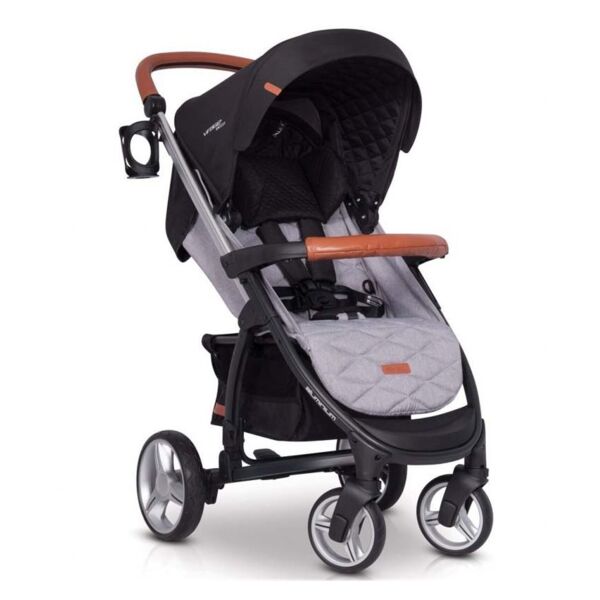 

Коляска детская прогулочная EasyGo Virage Ecco Grey Fox + дождевик, чехол на ножки и сумка-рюкзак