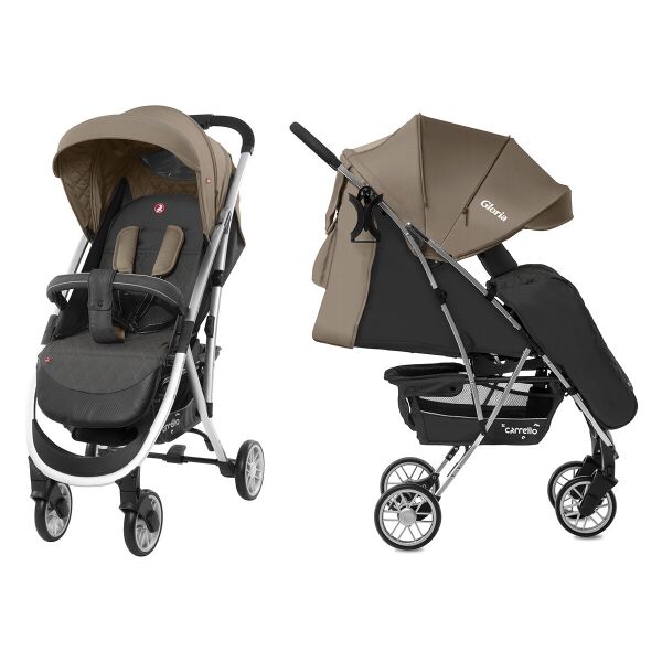 

Коляска прогулочная Carrello Gloria CRL-8506/1 Frost Beige с подстаканником + дождевик M и чехол на ножки