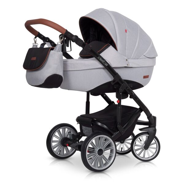 

Коляска универсальная 2 в 1 Euro-Cart Delta Grey Fox с чехлом на ножки и сумкой для мамы + съемный защитный бампер